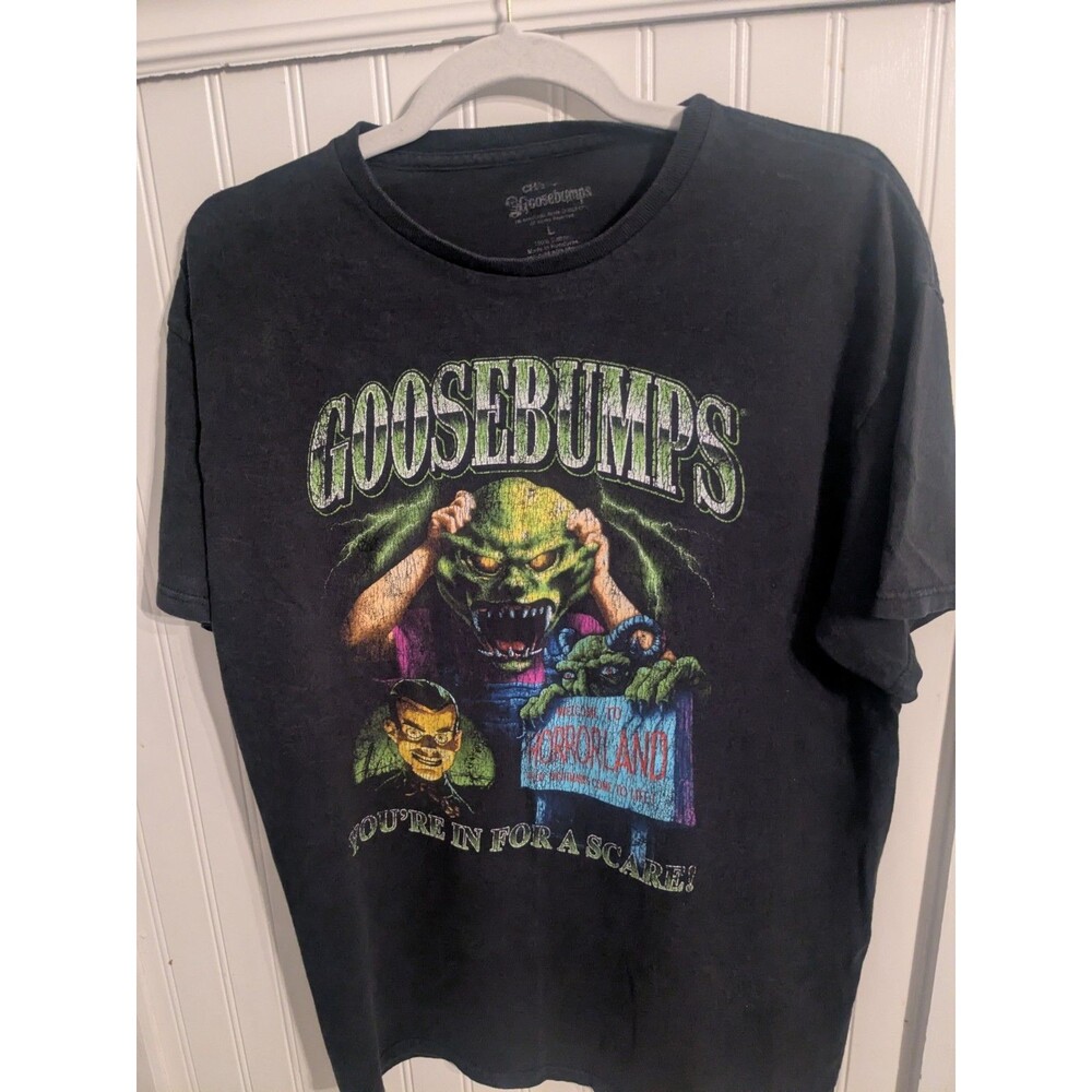 Men's Goosebumps Vintage Distressed T shirt Welcome to Horrorland Large